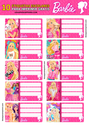 Etiquetas Escolares Barbie Para Imprimir Grat